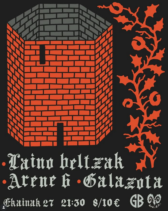 Laino Beltzak, Arene 6 eta Galazota taldeen kontzertuak