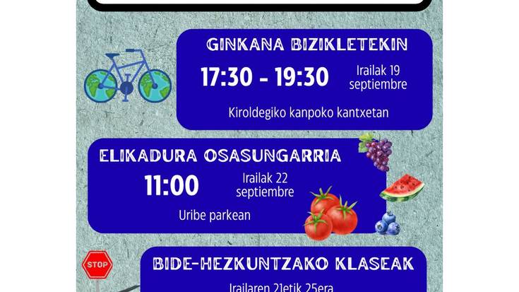 Mugikortasunaren Europako Astea: ginkana bizikletekin