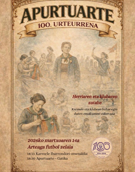 Apurtuarteren eskutik Karmele Ibarrondori omenaldia