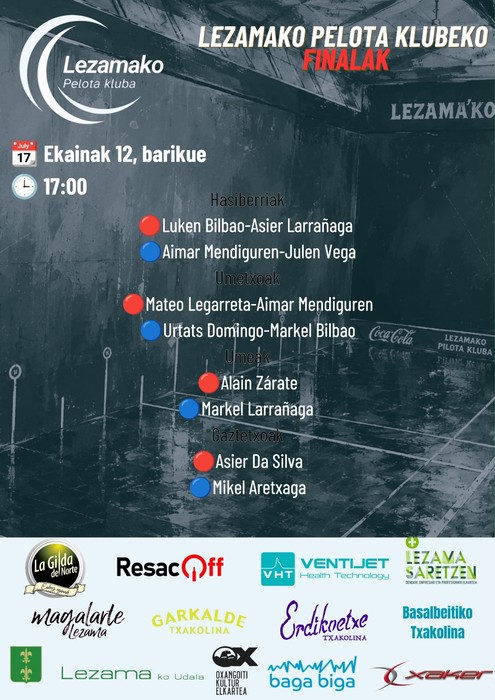 Lezama Pelota Klubeko harrobiko finalak