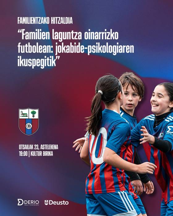 'Familien laguntza oinarrizko futbolean: jokabide psikologiaren ikuspegitik' familientzako hitzaldia