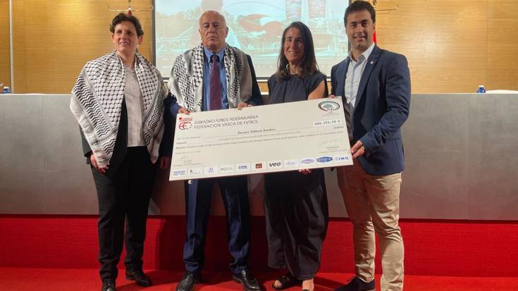 Euskal Selekzioaren eta Palestinaren arteko partidatik 609.253,79 euro, Mugarik Gabeko Medikuak elkartearentzat