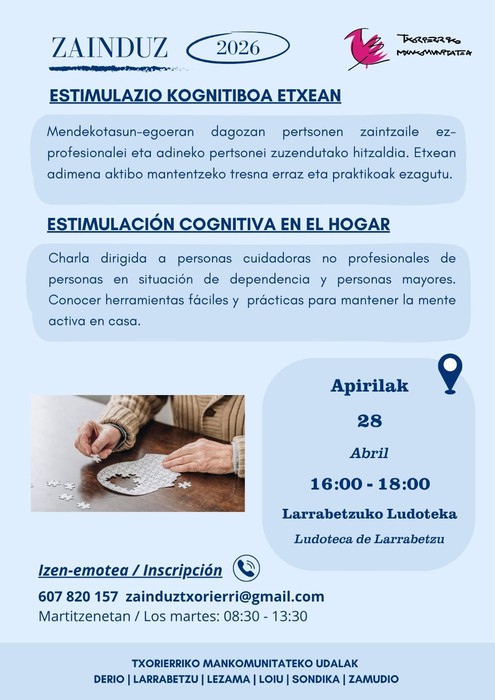 'Estimulazio koginitiboa etxean' hitzaldia