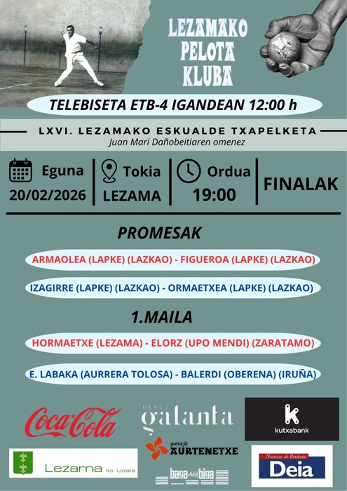 66. Lezamako eskupilota txapelketako finalak