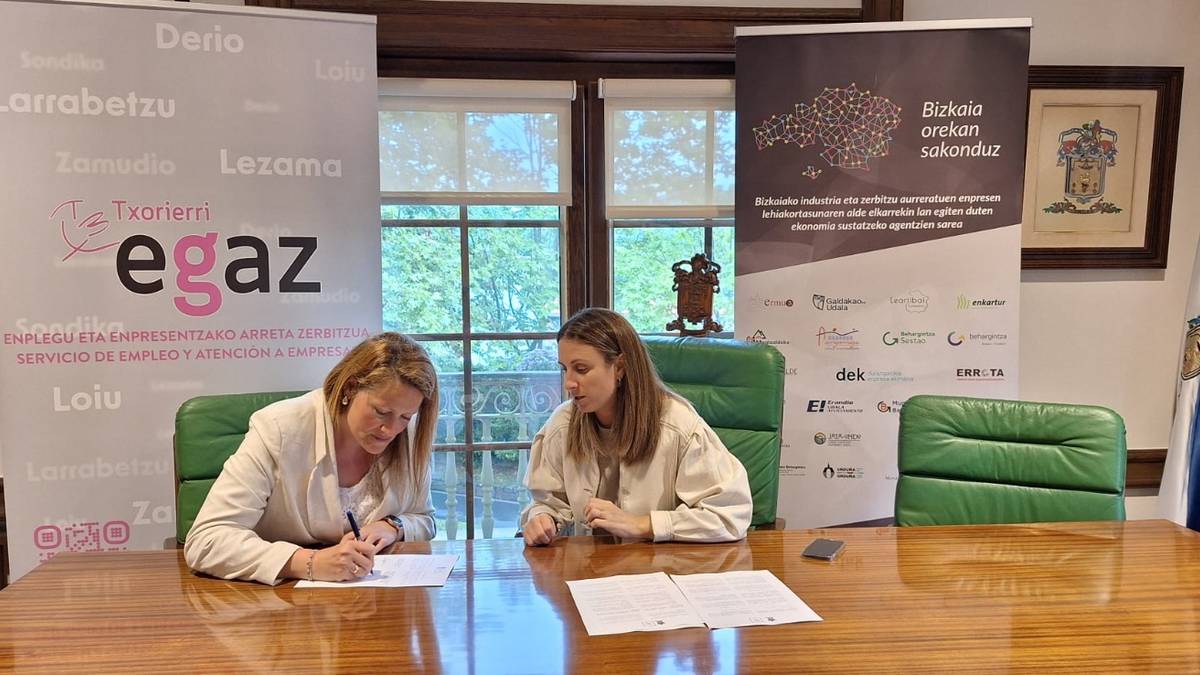 Sangroniz Industrialdeko Enpresa Elkartearekin hitzarmena sinatu dute “espazioaren hobekuntza eta lehiakortasuna sustatzeko”