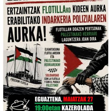 Ertzaintzak flotillako kideen aurka erabilitako indarkeria polizialaren aurka elkarretaratzea