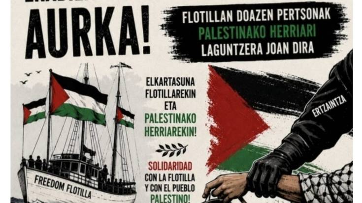 Ertzaintzak flotillako kideen aurka erabilitako indarkeria polizialaren aurka elkarretaratzea