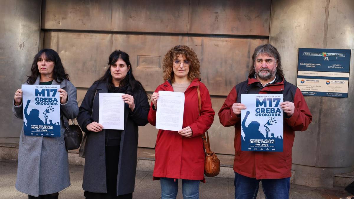 Ofiziala: greba orokorra deitu dute sindikatuek martxoaren 17rako, gutxieneko soldata propioaren alde