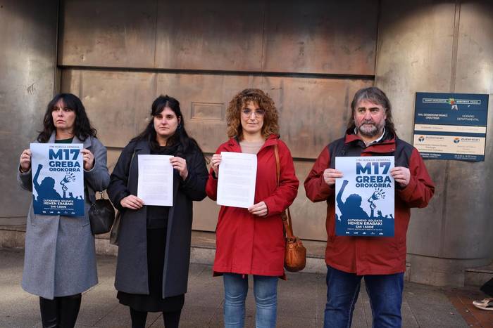 Ofiziala: greba orokorra deitu dute sindikatuek martxoaren 17rako, gutxieneko soldata propioaren alde