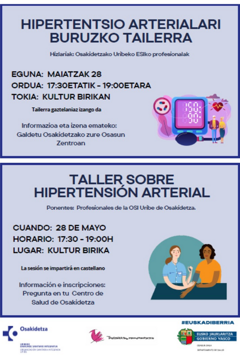 Hipertentsio arterialari buruzko tailerra