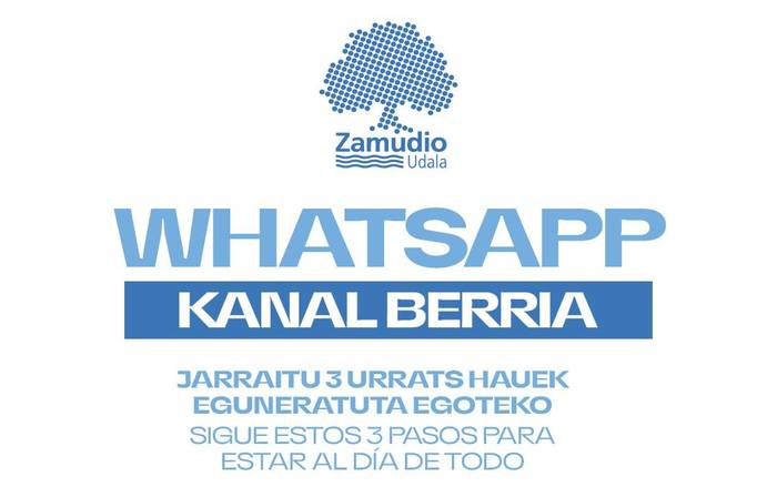 WhatsAppeko kanala sortu du Zamudioko Udalak