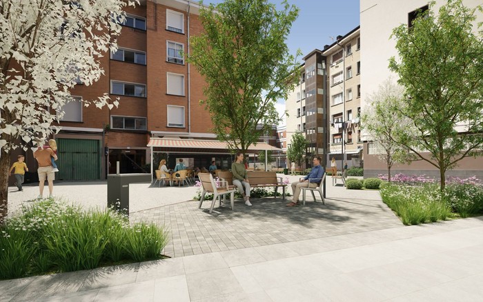 Gorbeia kalearen ondoko plazako berrurbanizazio lanak hasi dituzte