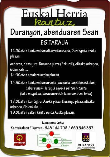 Durangon, Euskal Herria Kantuz