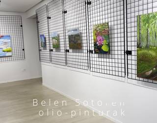 Belen Soto sondikoztarraren ‘Flor de Loto’ pintura erakusketa, liburutegian ikusgai