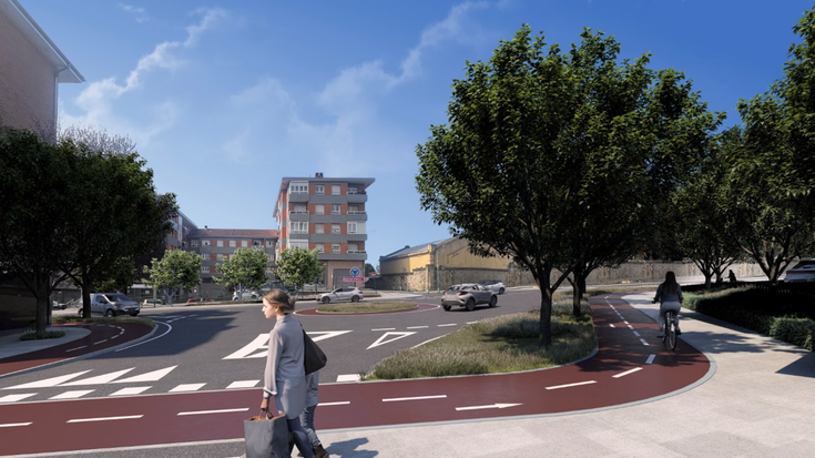 Herriko Plaza eta Landa kalearen arteko bidegorria egiteko lanak hasi dira Derion