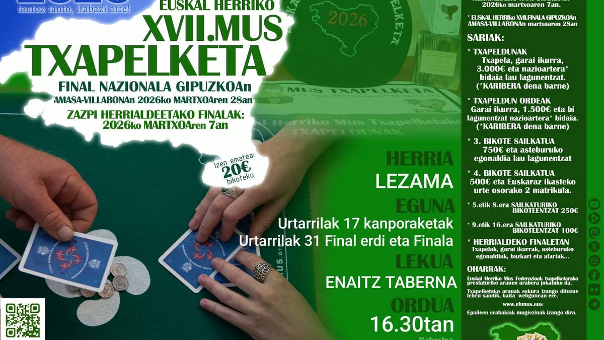 Euskal Herriko 17. Mus Txapelketako kanporaketetako bat hartuko du Lezamak