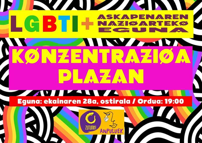 LGTBI+ pertsonen aldeko elkarretaratzea Larrabetzun