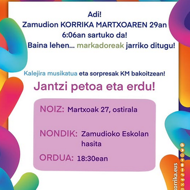 Korrikako markadoreak jartzeko deialdia