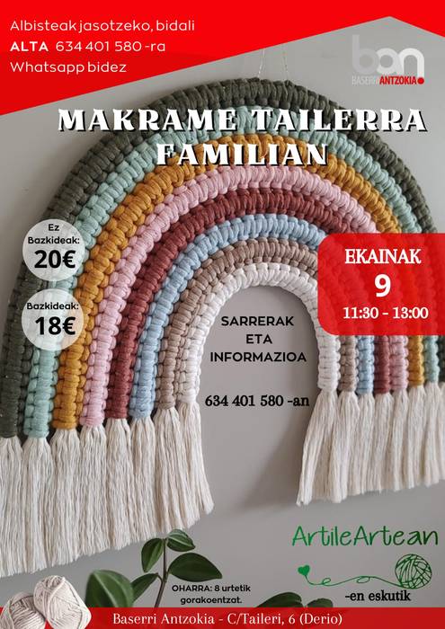 Makrame tailerra Baserri Antzokian