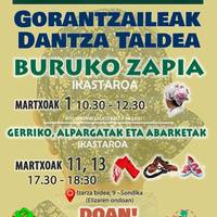 Gorantzaileaken gerriko, alpargata eta abarketa ikastaroa