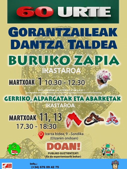 Gorantzaileaken gerriko, alpargata eta abarketa ikastaroa