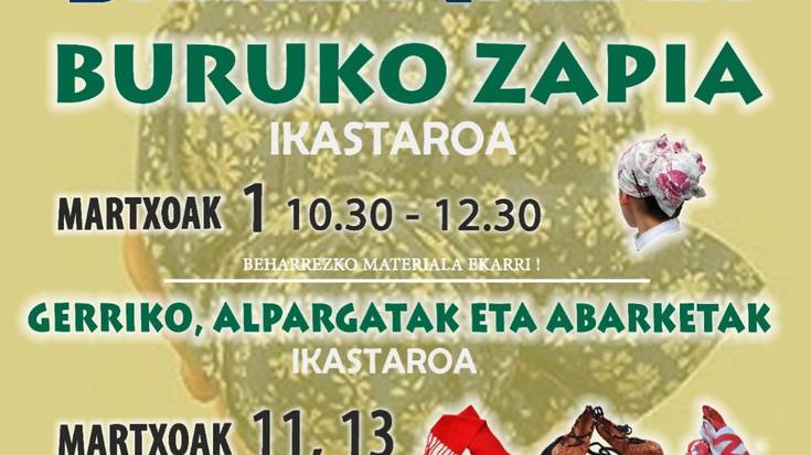 Gorantzaileaken gerriko, alpargata eta abarketa ikastaroa