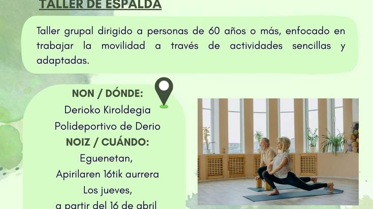 Bizkarra lantzeko tailerra