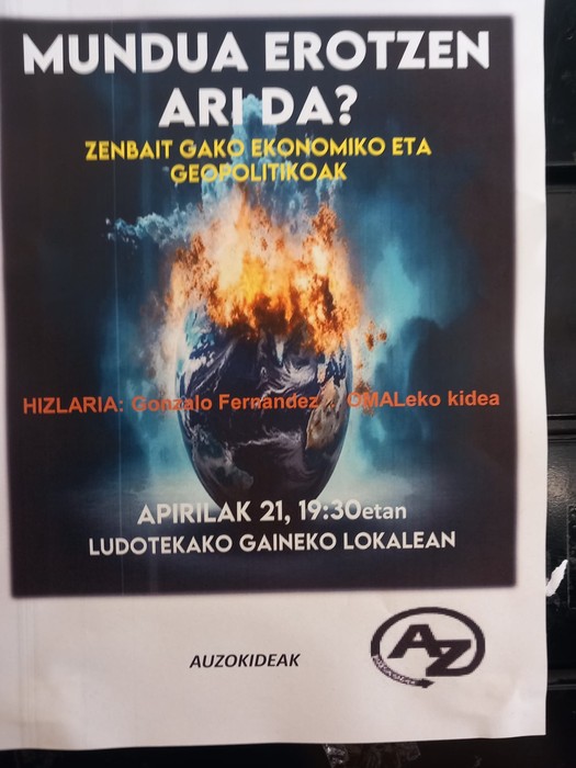 'Mundua erotzen ari da? hitzaldia