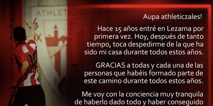 Iñigo Vicente derioztarrak Athletic utzi du