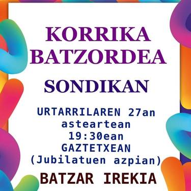 Sondikako Korrika batzordeare bilera irekia