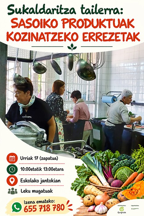 Sukaldaritza tailerra: sasoiko produktuak kozinatzeko errezetak