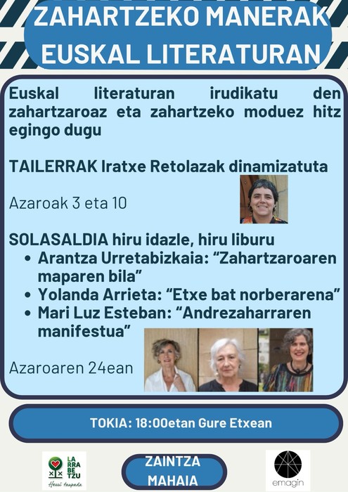 'Zahartzeko manerak euskal literaturan' solasaldia