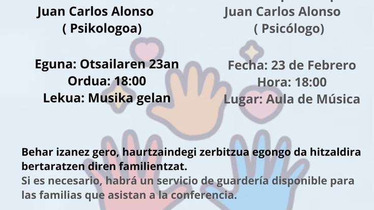 ‘Nola jokatu gure seme-alaben harreman gatazketan?’ hitzaldia