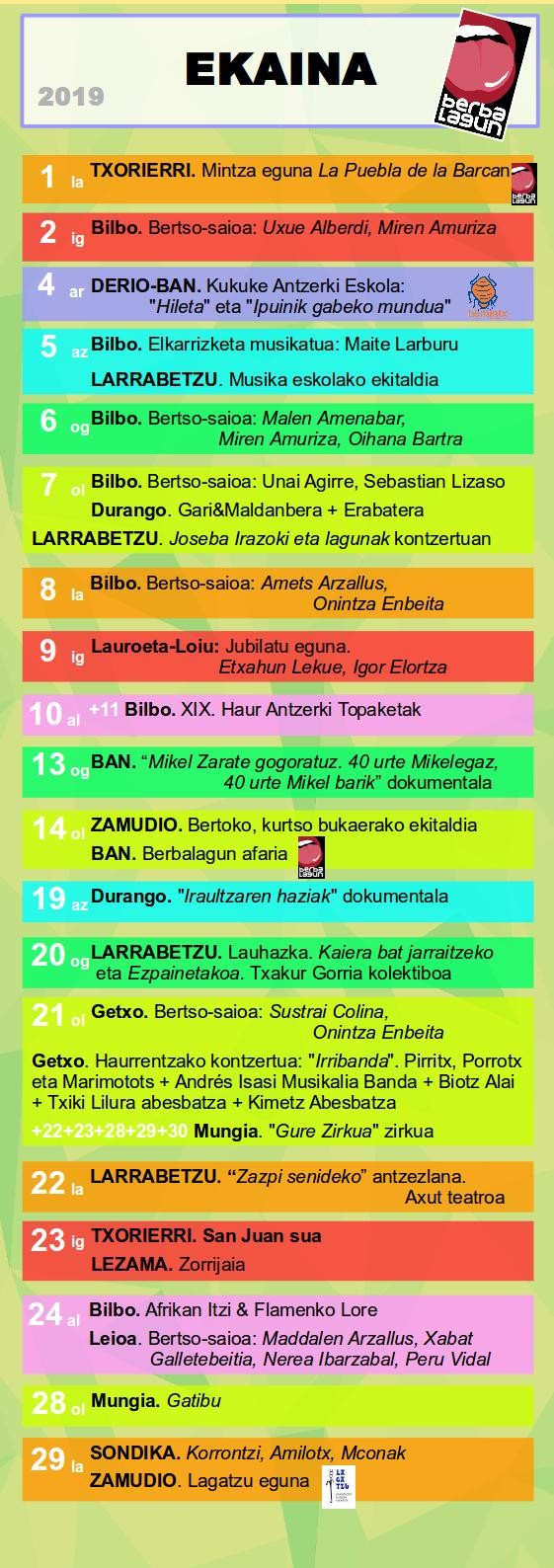 Ekainean be badago zer ikusi