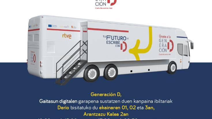 “Generación D” proiektuaren autobusak Derio bisitatuko du ekainaren 1ean, 2an eta 3an