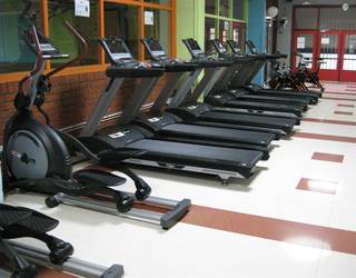 300 pertsonako idatzia, kiroldegiko gimnasioaren inguruan