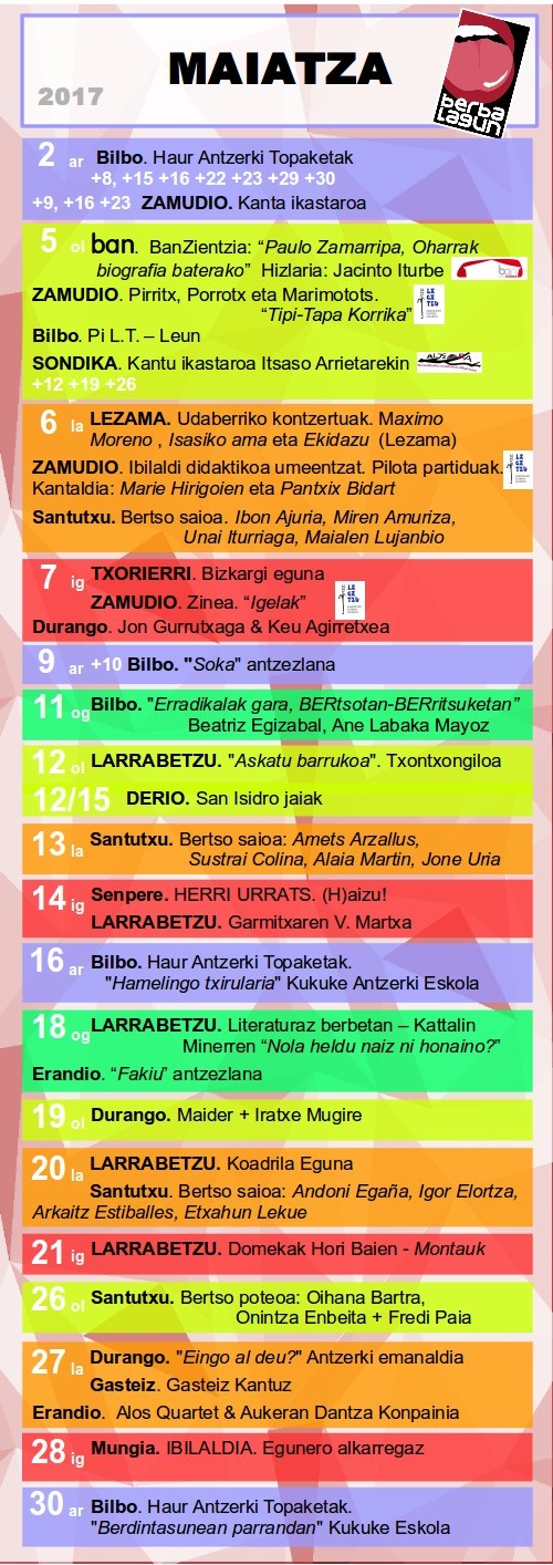 Maiatzean badago zer egin gure inguruan