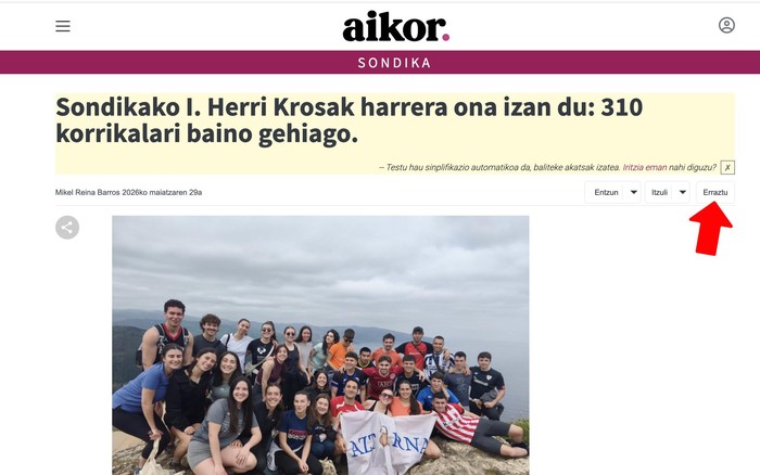Sinpleago, baina mamia galdu gabe