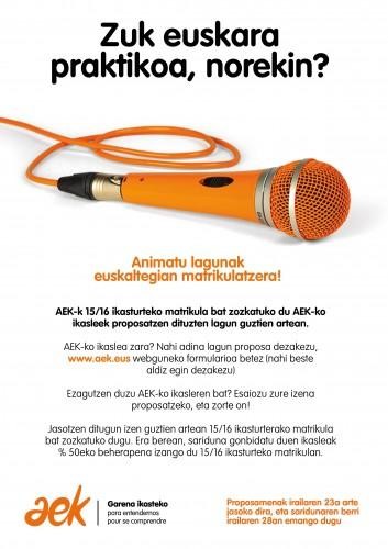 Animatu lagunak euskaltegian matrikulatzera eta